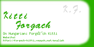 kitti forgach business card